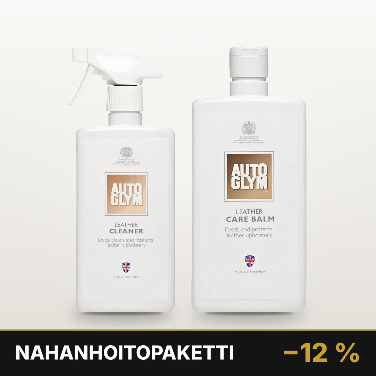 Nahanhoitopaketti – Autoglym Leather Cleaner ja Leather Care Balm