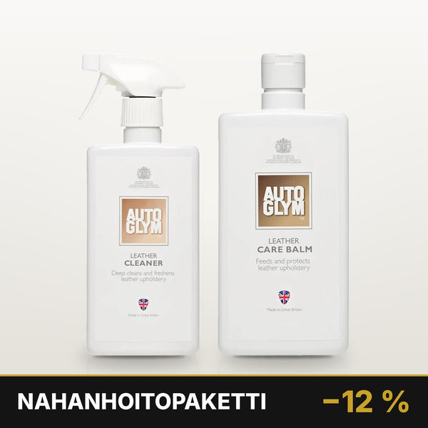 Nahanhoitopaketti – Autoglym Leather Cleaner ja Leather Care Balm