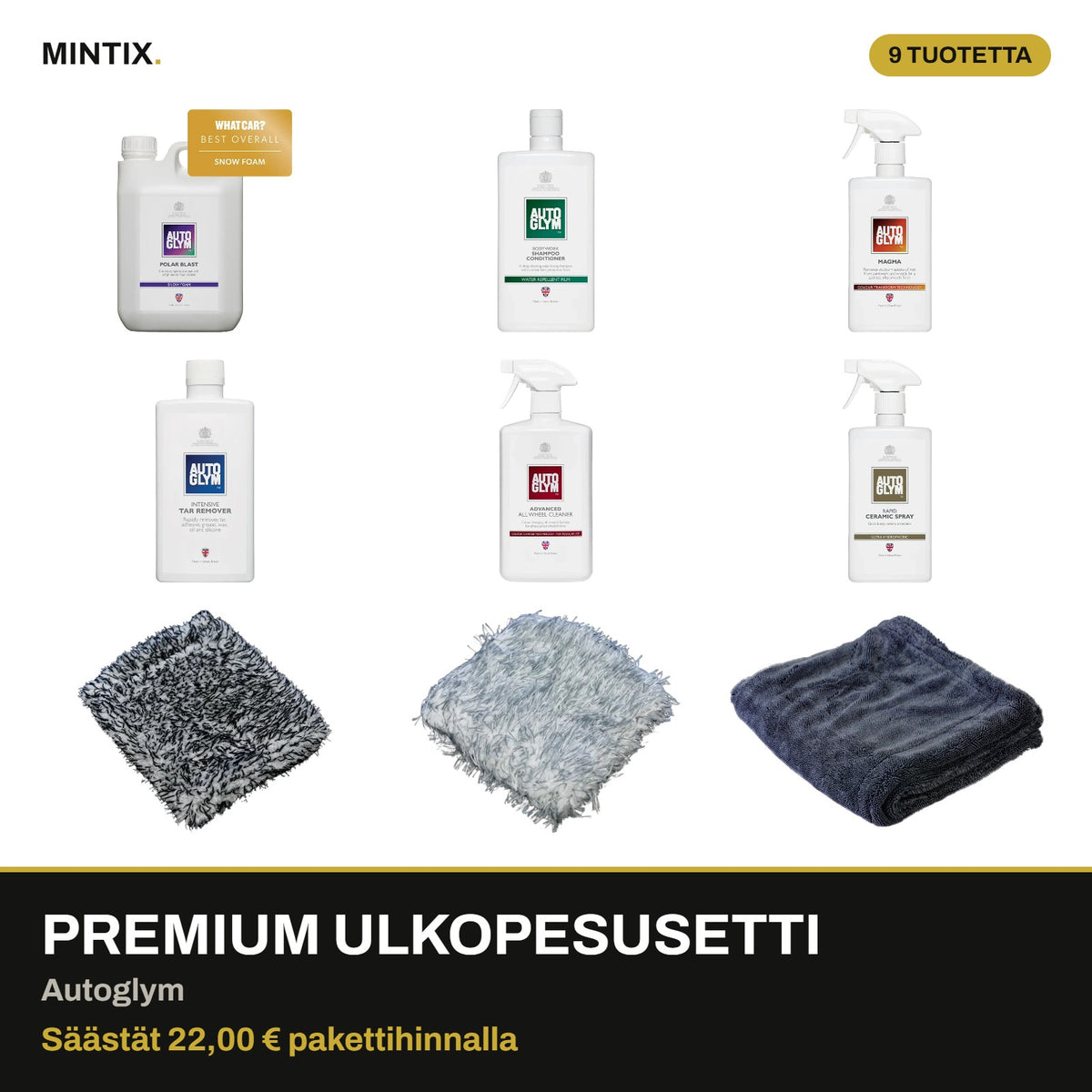 Premium ulkopesusetti Autoglym – yhdeksän tuotetta
